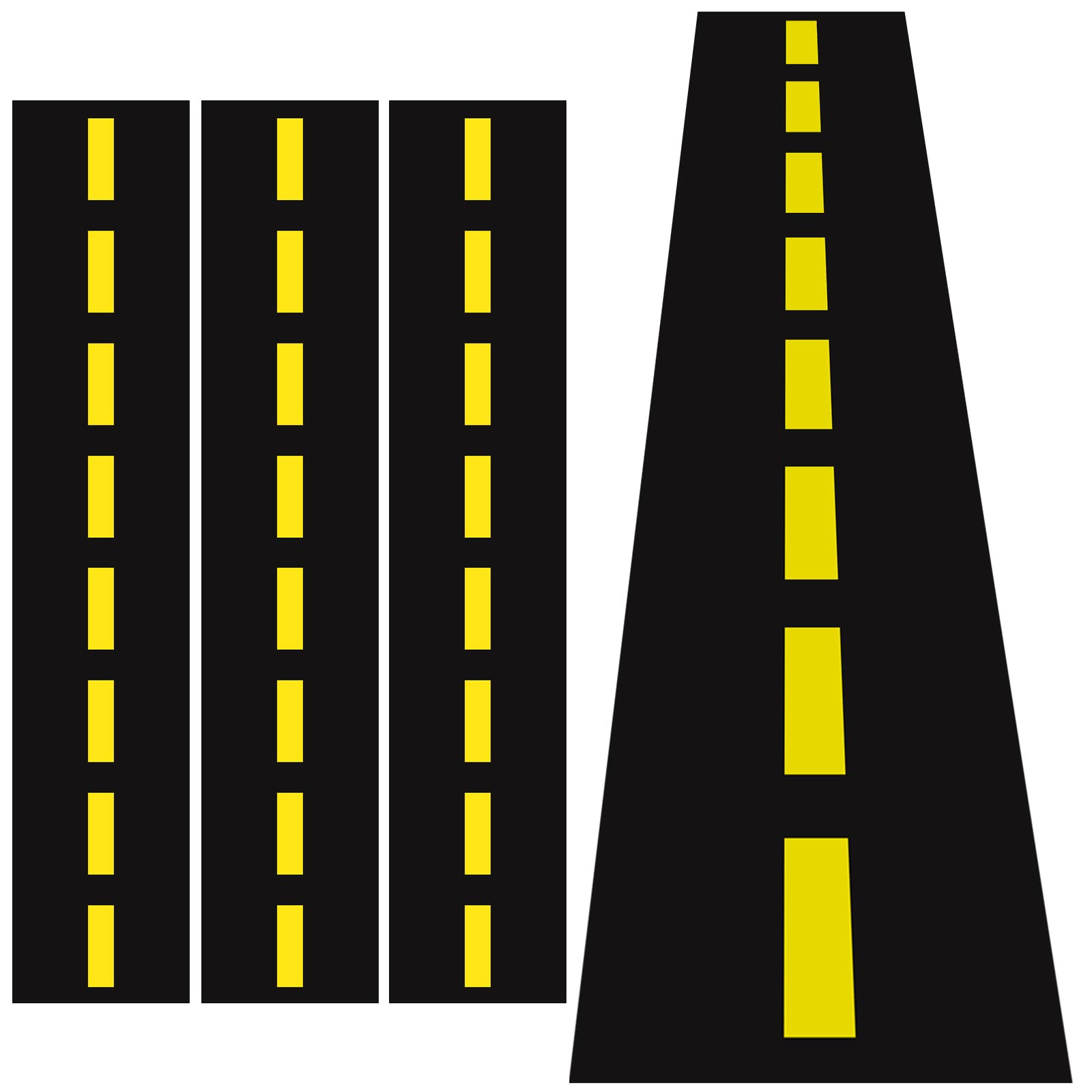 3 Pcs Construction Table Runner Racetrack Floor Ground Construction Tablecloths Road Table Runner for Car Birthday Party Runway 