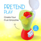 Junior Smoothie Maker Juicer Set - Electric Toy Mixer Juice Blender with Plastic Play Food, Kitchen Toys for Kids, Lights and So