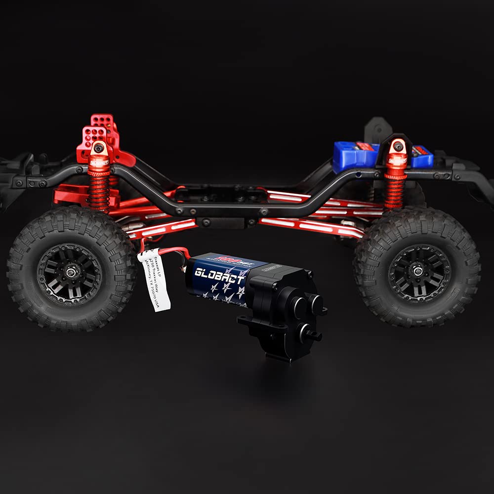 GLOBACT 180 50T Brushed Motor with Aluminum Transmission Gearbox for 1/18 TRX4M Upgrade Accessories (Black)