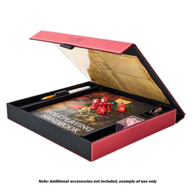 Arcane Tinmen Dragon Shield Rpg – Player Companion: Blood Red - Durable And Sturdy – Dice Tray & Player Storage Box – Tabletop Rpg Ttrpg – Dungeons And Dragons Dnd D&D (At-50014)