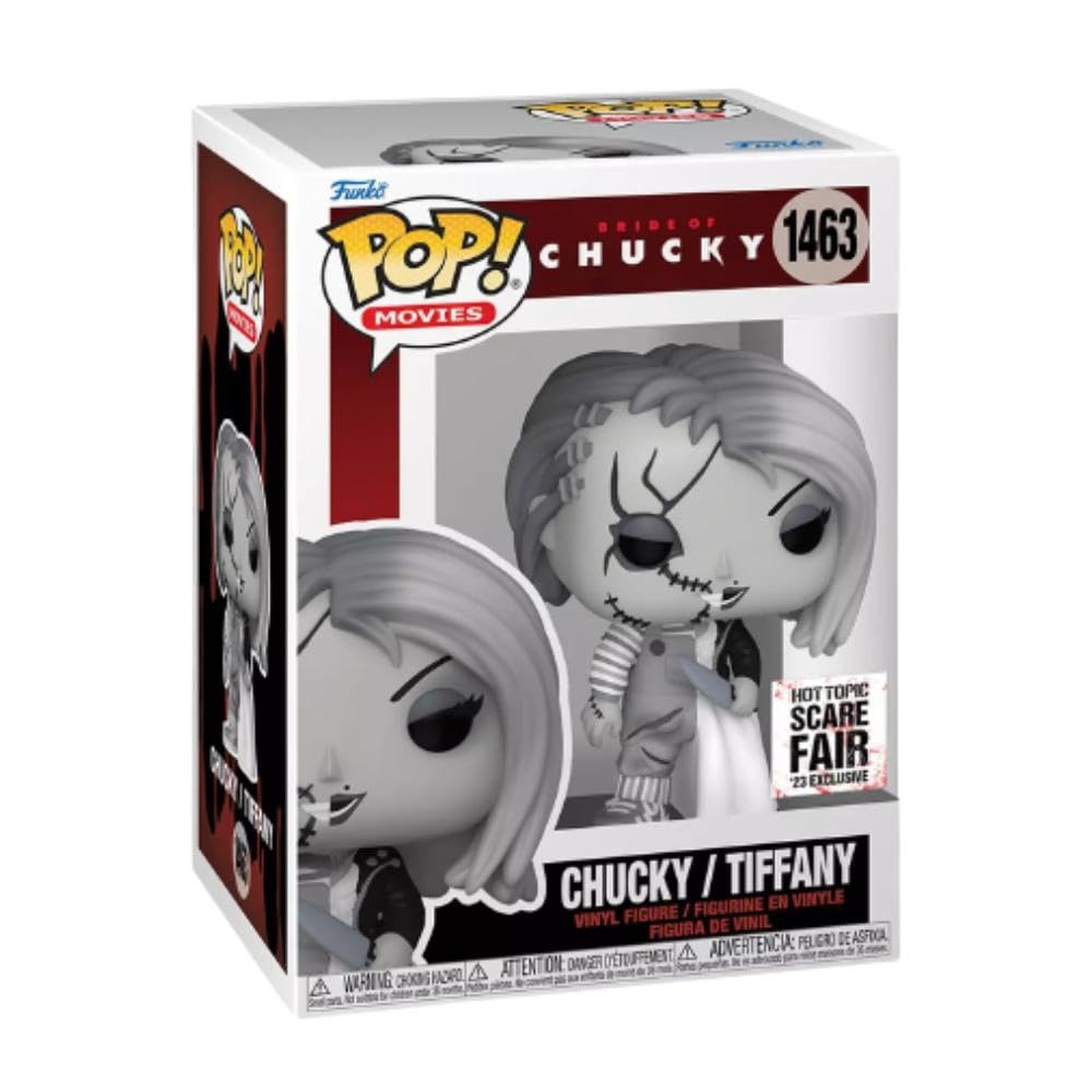 Funko POP! Movies Chucky & Tiffany Vinyl Figure #1463 - Red/Black & Blue Exclusive Collectible