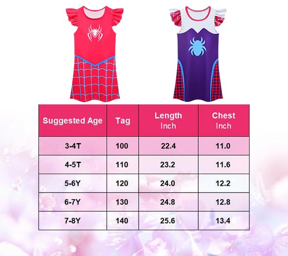 Lansidun Kids Girls Casual Dresses Fantasty Dress Ruffle Sleeve Playwear Graphic Outfits Clothes Daily Wear