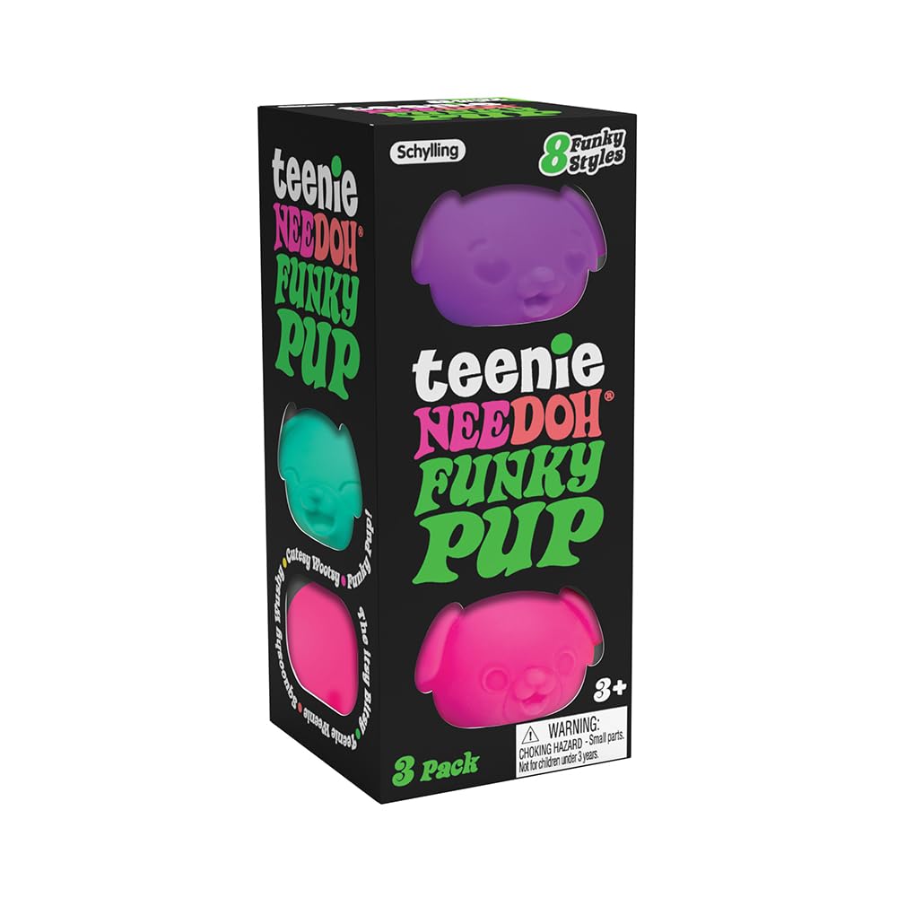 Schylling NeeDoh Teenie Funky Pups - Sensory Squeeze Toy, Mini Groovy ...