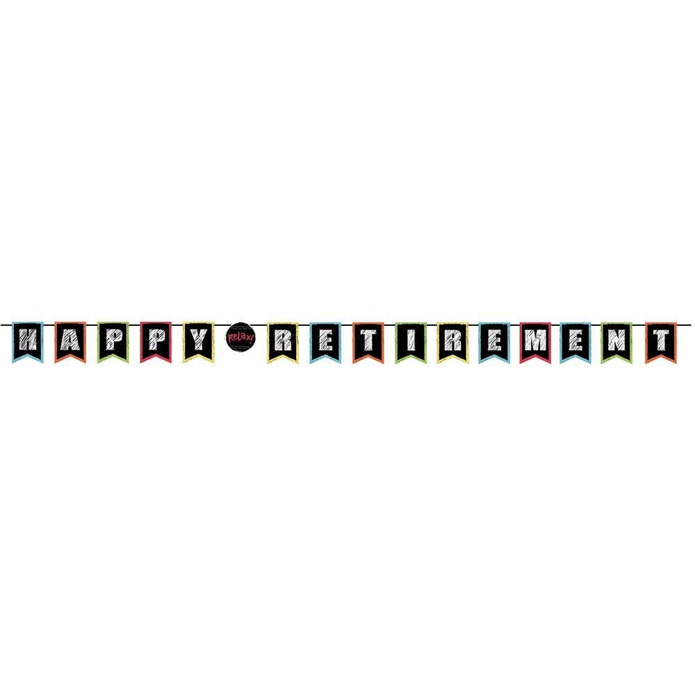 Creative Converting Retirement Chalk Pennant Banner, One Size, Multicolor