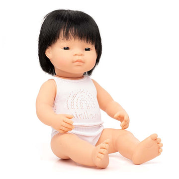 Miniland Doll 15'' Asian Boy (Box) - Made In Spain, Anatomically Correct, Quality