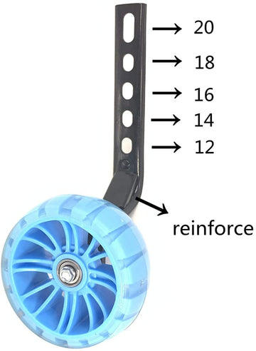Yjiakid Single Speed Bicycle Thickened Flash Silent Training Wheel, Suitable For 12 14 16 18 20 Inch Bicycle (Blue Cc)