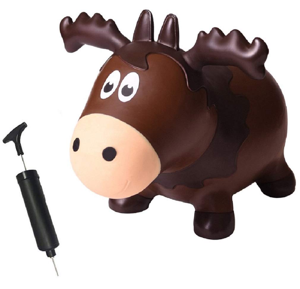 Farm Hoppers Wildlife Hopper Inflatable Toddler Safe Bouncing Moose Plus Pump