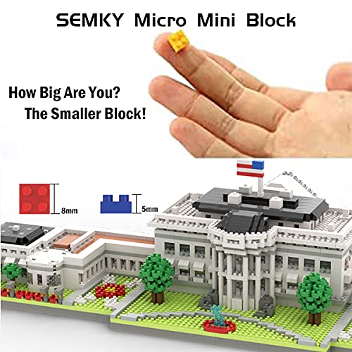 SEMKY Micro Mini Blocks White House Model Set - 3000 Pieces, Plastic, Multicolor Building Toys for Kids and Adults