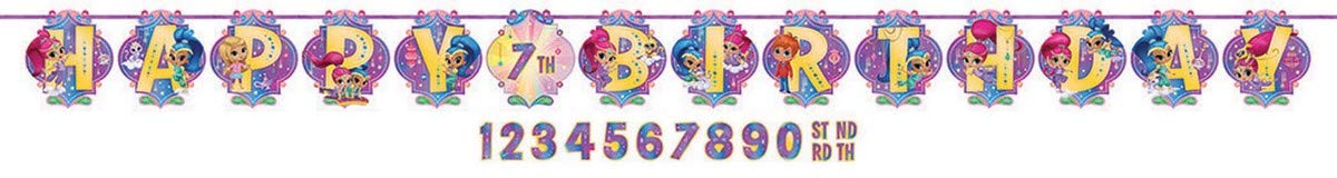 Amscan 121653 Ribbon Letter Banner | Shimmer & Shine Collection, Multicolor