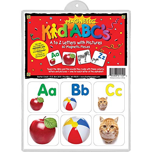 Barker Creek Learning Magnets A to Z Letters with Pictures, Set of 60