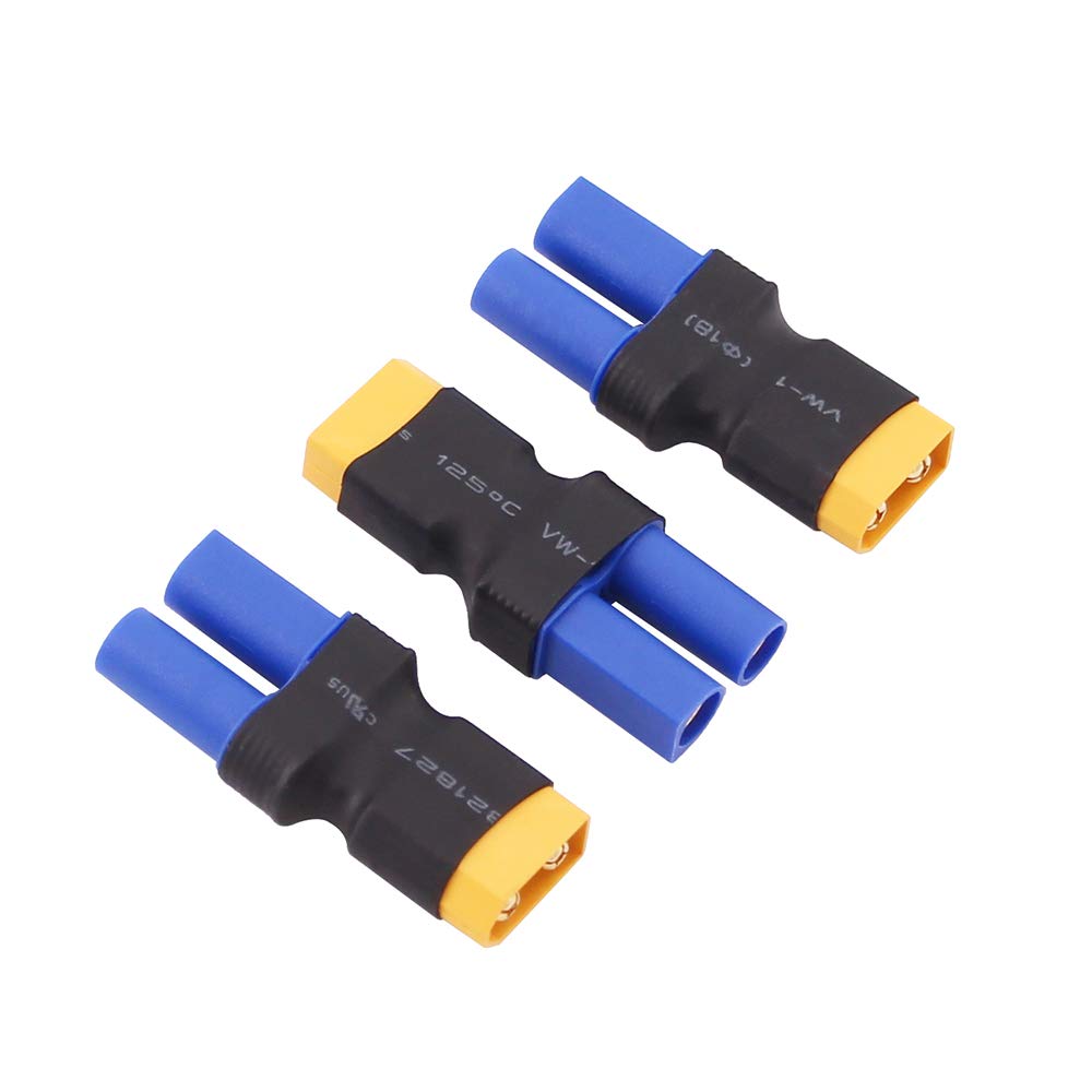 OliRC 3pcs Male XT60 to Female EC5 Losi Connector Adapter for Turnigy 8ight SCT LiPo(C77-3)