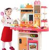 Kids Pretend Play Kitchen Set with Lights, Sounds & Cooking Accessories | Interactive Toy Kitchen Playset for Boys & Girls