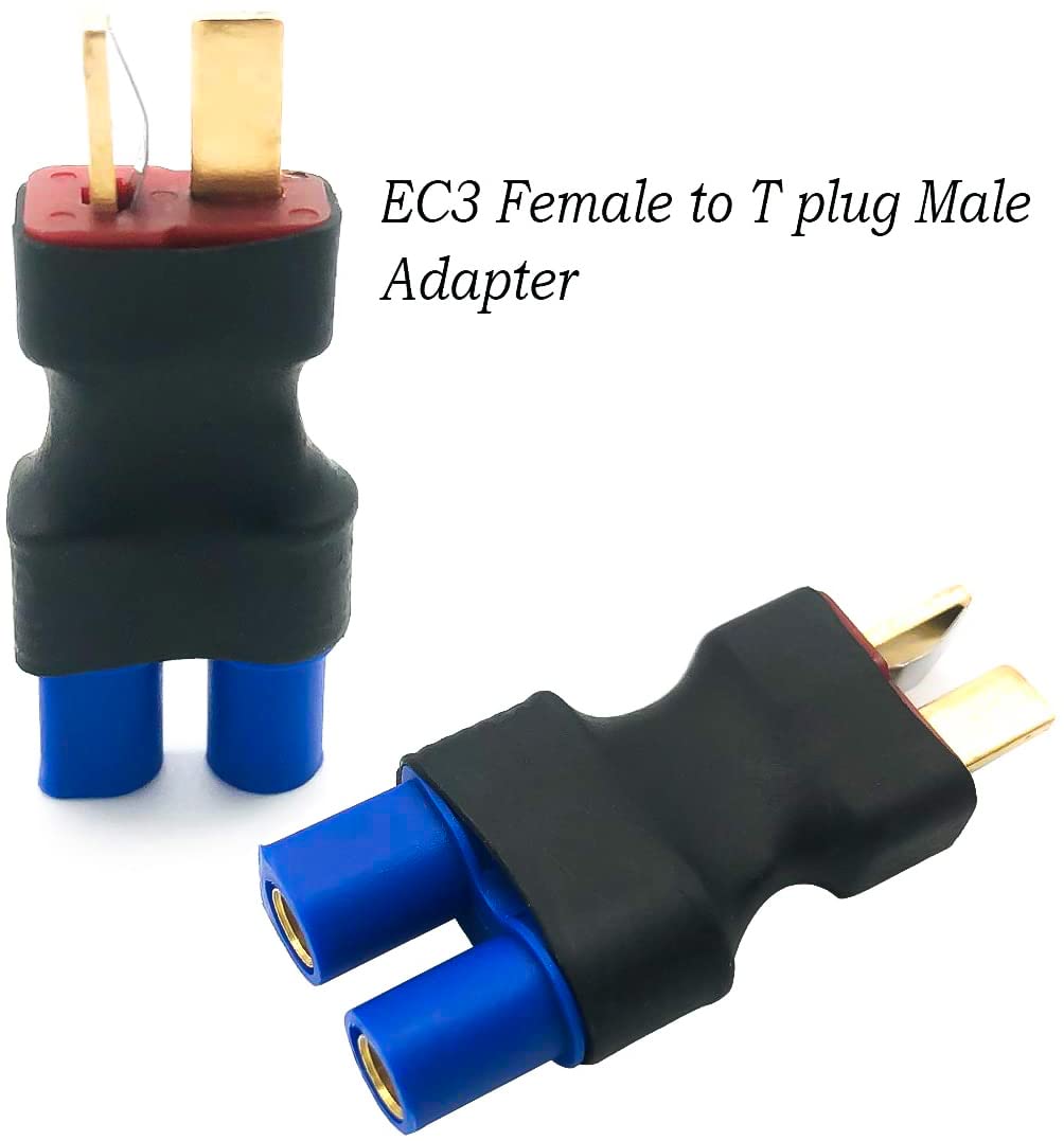 FLY RC 4 Pcs T Male Plug to EC3 Female Connector Plug Adapter for RC Lipo Battery