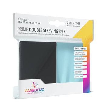 Prime Double Sleeving Pack 80 | Card Sleeving Pack Includes 80 Prime Sleeves & 80 Inner Sleeves | Double-Sleeved Card Protection | Protects Up To 80 Standard Gaming Cards | Made By Gamegenic