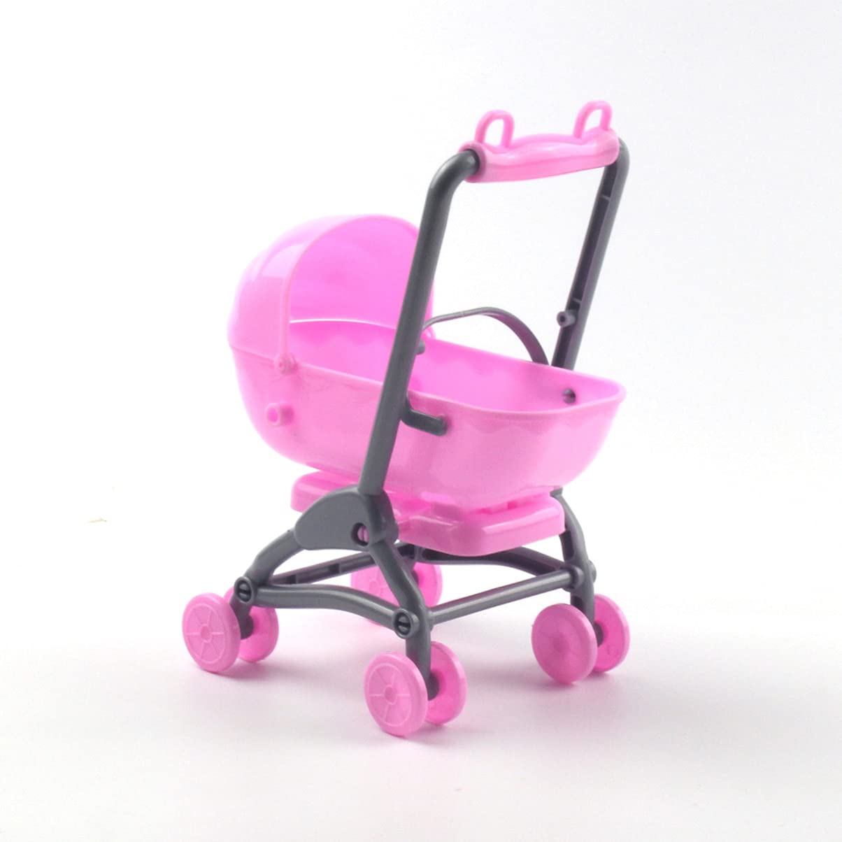Toddmomy 2Pcs Miniature Stroller Toy Dollhouse Miniature Baby Carriage Plastic Dollhouse Furniture Nursery Doll House Accessorie