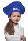 Personalized Royal Blue Kids Chef Hat, Poly/Cotton Twill Fabric