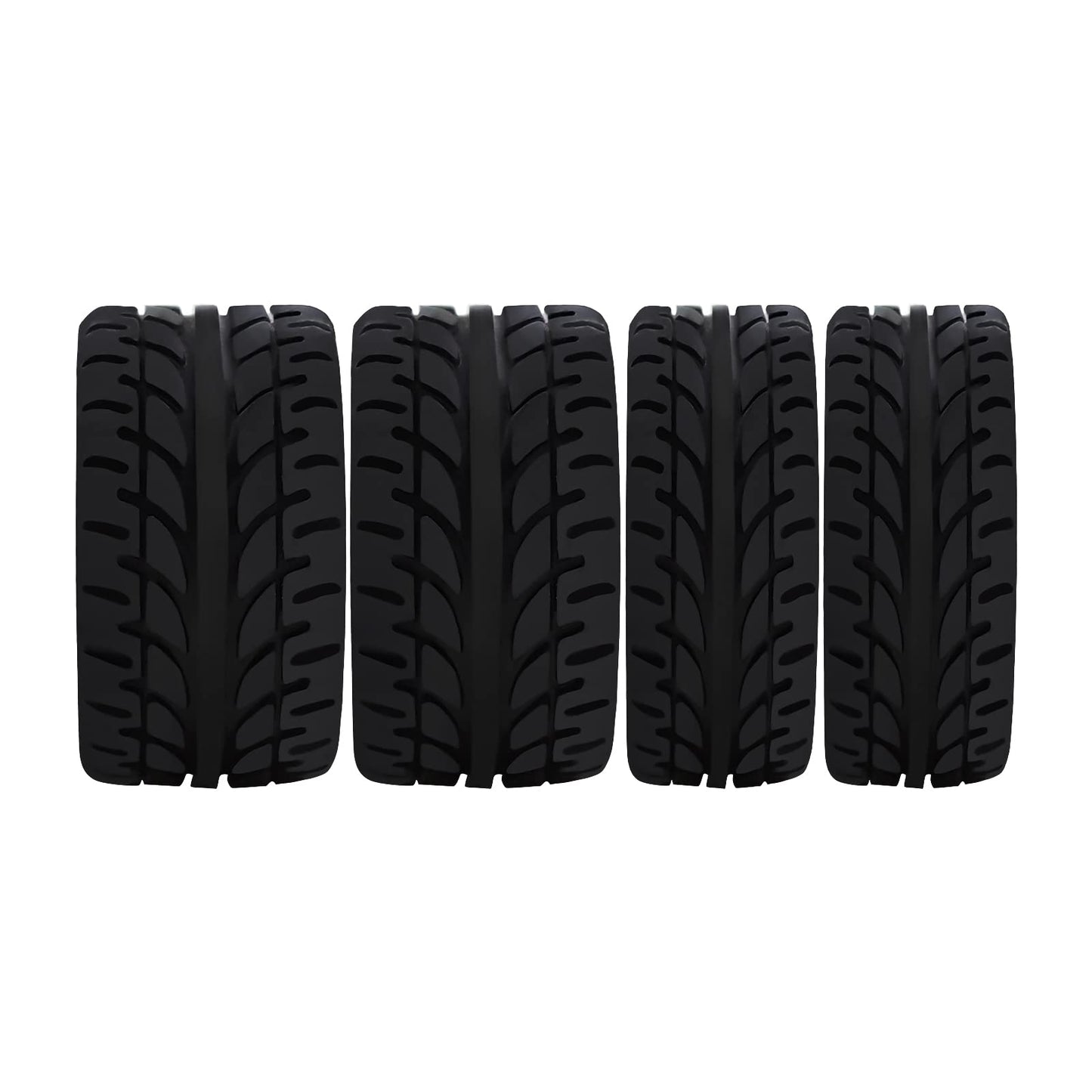Abendor 4Pcs 1/28 Rc Drift Car Tires, [2N+2W] High Grip Tires Simulated Tire Tread Racing Tyre for 1/28 Mosquito Cart Mini-Z MR0