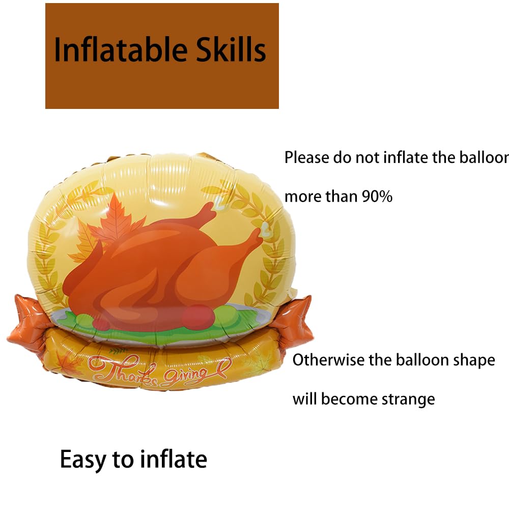 Hadckja Turkey Balloon Thanksgiving Balloons Turkey Foil Balloons For Fall Harvest Thanksgiving-Themed Party Birthday Party Supp