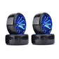 Lafeina Rc Plastic Wheel And Tire Set, 63Mm Hard Tyres For 1/10 Drift Car Hsp Tamiya Hpi Kyosho On-Road Drifting Car (Blue)