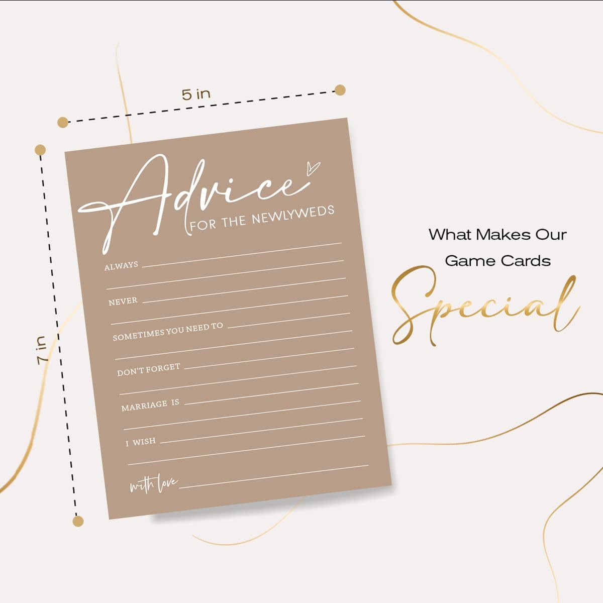 Wybgno Bridal Shower Games Cards, Advice For The Newlyweds, Bridal Shower Games 25 Guests, Engagement Party Wedding Games For Gu