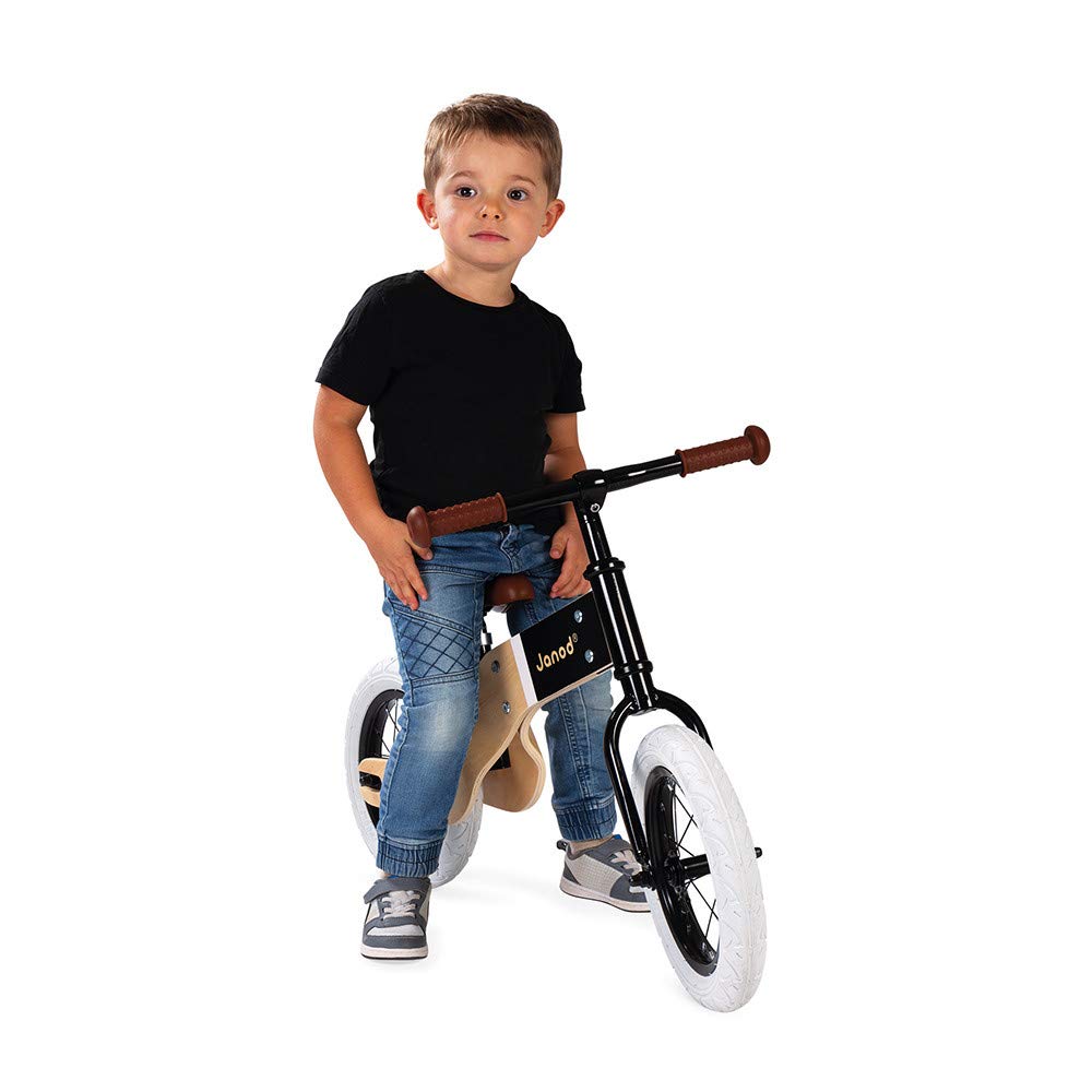 Janod Wooden Adjustable Deluxe Balance Bike - Ages 3+ - J03281