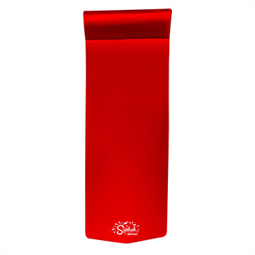 TRC Recreation Splash 1.25 Inch Thick Foam Outdoor Swimming Pool Float Mat Large mature-themed Lounger with Built-in Roll Pillow  Red