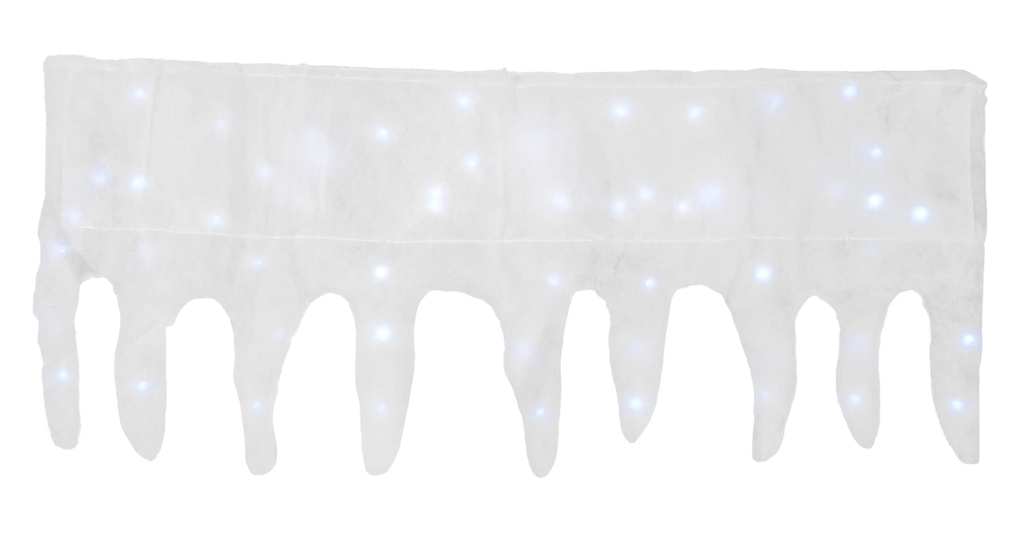 Kovot Led Snow Mantle & Buffet Cover | Icicle Mantle Cover Holiday Decor