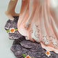 Ptc 8.75 Inch Mother And Baby Orange Winged Fairy Statue Figurine