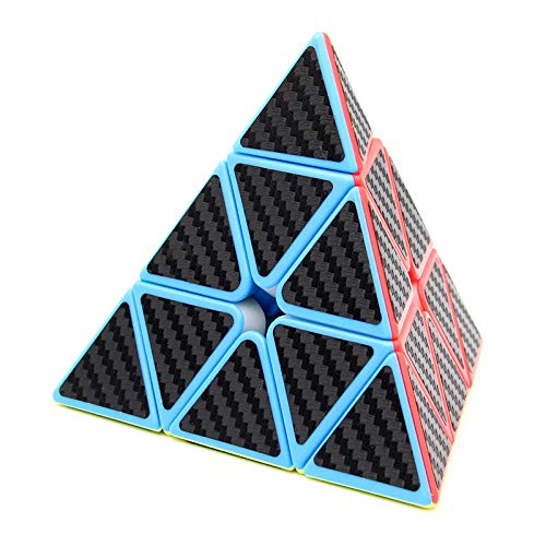3X3 Pyramid Speed Cube Carbon Fiber Sticker Puzzle Cube 3X3X3 Speed Cube Triangle Magic Cube Puzzle Toy Magic Cube Puzzles For Kids And Adults