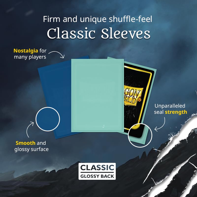 Dragon Shield | Standard Size Card Classic Sleeves | 100 CT - Smooth & Tough enhanced TCG Sleeves - Compatible with Pokemon  Flesh & Blood  One Piece & Magic The Gathering | Silver
