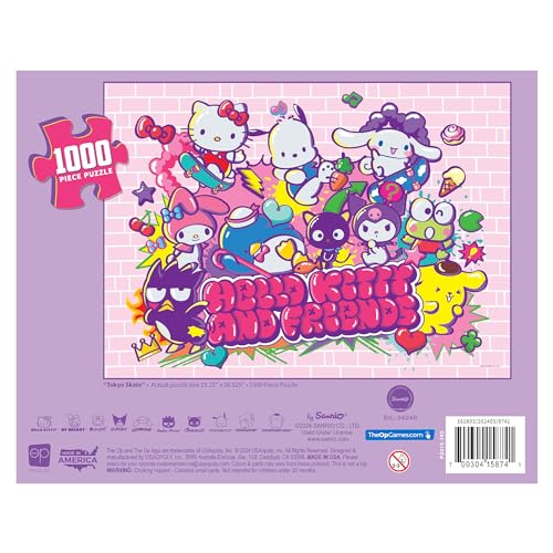 Hello Kitty And Friends “Tokyo Skate” 1,000 Piece Jigsaw Puzzle | Collectible Puzzle Artwork Featuring Hello Kitty, Pochacco, Keroppi & More | Officially-Licensed Sanrio Puzzle & Merchandise