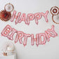 TONIFUL Rose Gold Mylar Foil Birthday Balloons Banner, 16 Inch, Reusable Aluminum Letters for Kids & Adults Party Decorations