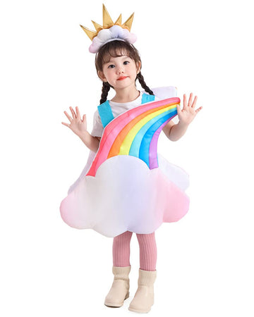 Seasons Toddler Light Up Rainbow Pretend Costume Cloud 7 Colors Rainbow Outfits With Sun Headpiece