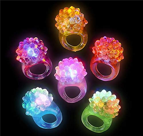 Rhode Island Novelty Flashing Led Bumpy Rings 24-Pack