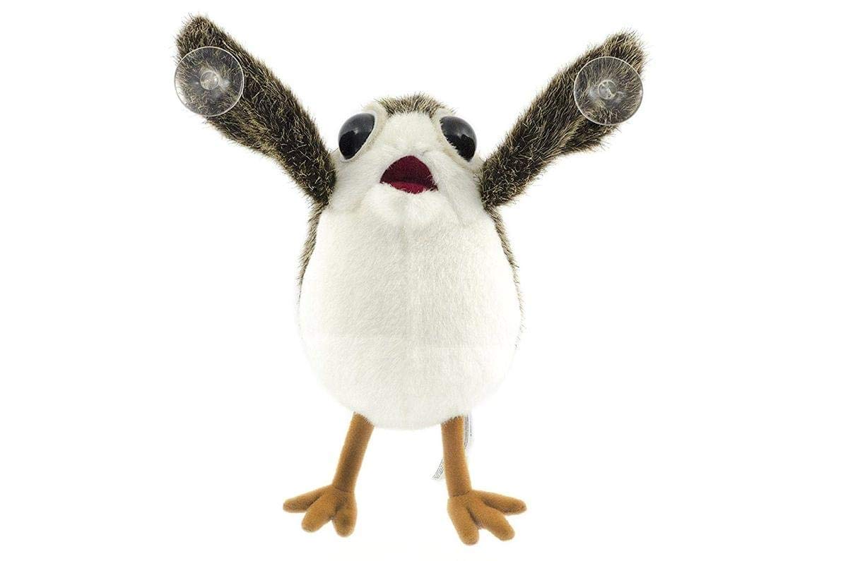 STAR WARS Plush Porg Figure with Suction Cup - Model 58901, White and Brown