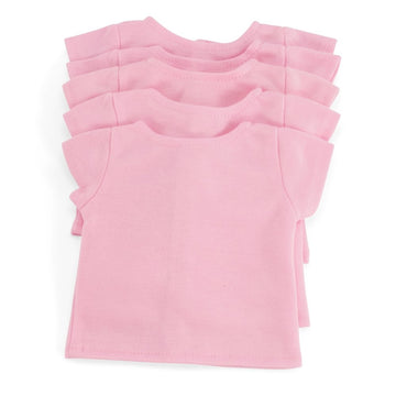 Emily Rose 18 Inch Doll Clothes 5 Pack Pink lassic Casual Versatile T-Shirts Tees Basics Value Bundle for Kids Girls Crafting Pa