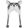 Funny Plush Animal Hat with Ear Flaps, Soft Fleece Hats Cute Bunny Cap for Kids Women Girls Cosplay Party (Husky) Multi-Colored