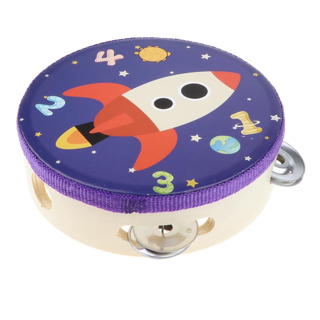 Merishopp Cartoon Hand Held Tambourine Kids Musical Educational Toy Rocket|Toys & Hobbies | Educational | Music & Art|1 X Kids T