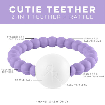 Ryan And Rose Cutie Teether Rattle (Orchid)