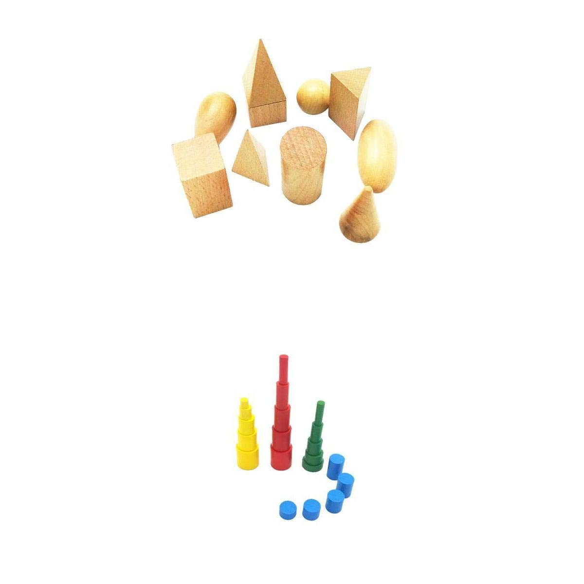Jazzy Pearls Wooden Montessori Preschool Learning Toys Knobless Cylinders Geometry Blocks|Toys & Hobbies | Educational