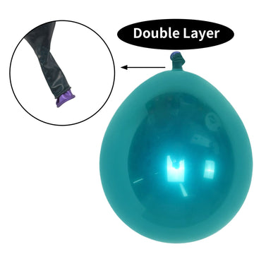 Chrome Teal Balloons, Double-Layered Metallic Teal Blue Balloons 12 Inch, Shiny Thick Chrome Metallic Dark Blue Latex Helium Balloon For Birthday Wedding Graduation Christmas Party Decoration Supplies
