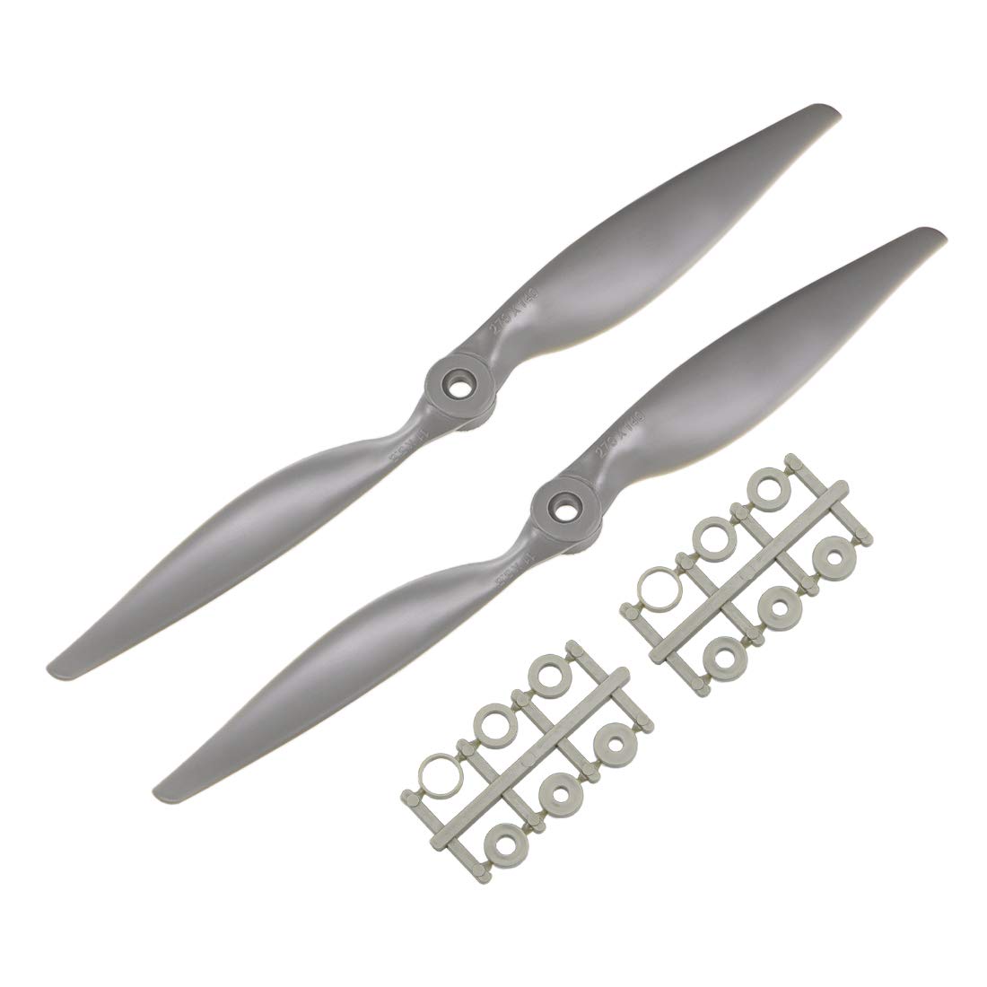 Uxcell Rc Propellers Cw 11X5.5 Inch 2-Vane For Airplane Nylon Gray 2Pcs With Adapter Rings
