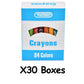 Rarlan Crayons Bulk - 30 Packs of 24 Assorted Colors, 720 Count Wax Crayons, Model RL-LB-24720