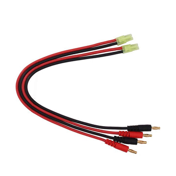BDHI 2pcs Compatible with Mini Tamiya (Reversed Polarity) Male Connector to 4.0mm Banana Plugs with 14awg Charge Cable 30cm 12in