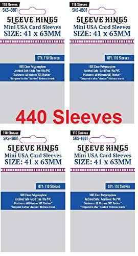 Sleeve Kings Mini Usa Card Sleeves 41 X 63 Mm (4X110 Pack, 440 Sleeves)