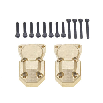 2Pcs Brass Diff Cover Front&Rear Bridge Axle Cover for 1/24 Axial SCX24 AXI90081 AXI00001 AXI00002 AXI00005 AXI00006RC Crawler C