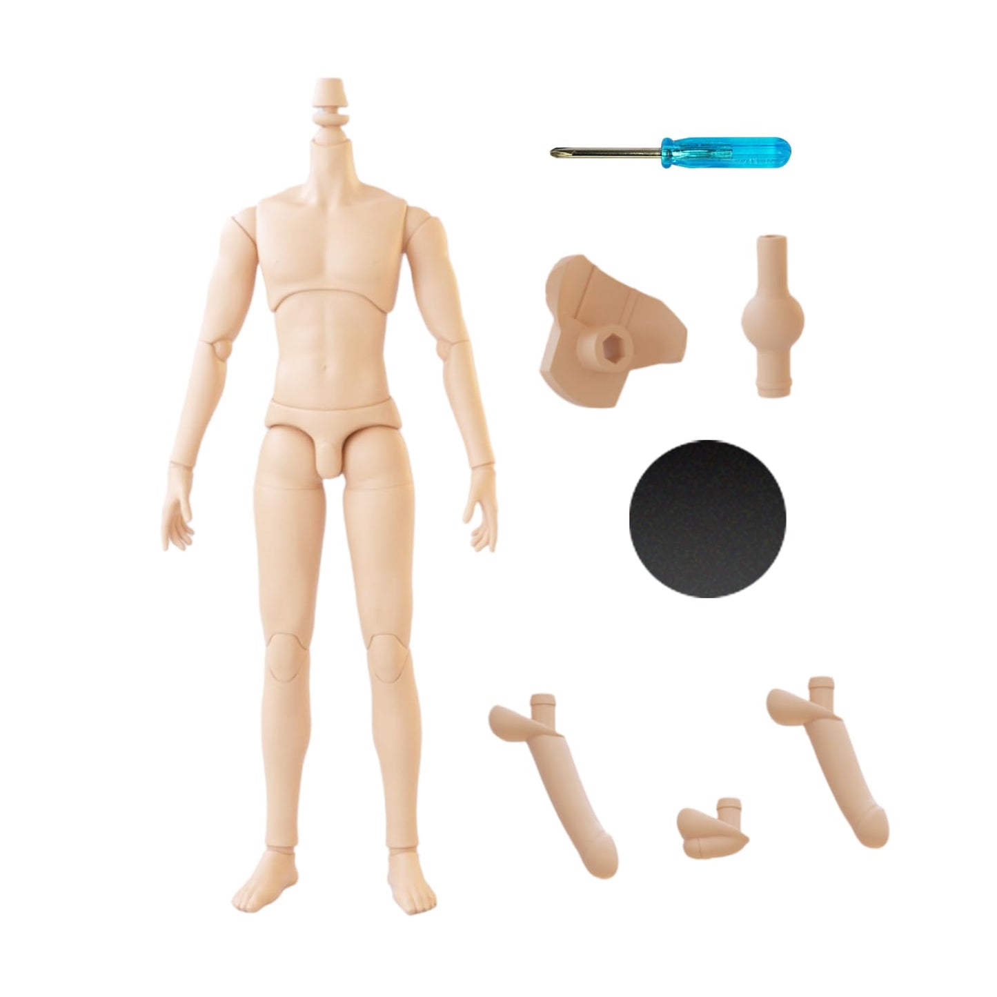 Ymy23 25 Male Doll Body Compatible With Ob22 Ob24 Gsc Bjd Doll Head Diy Drawing Mannequin Action Figure Models(Light Tan-8.66 In