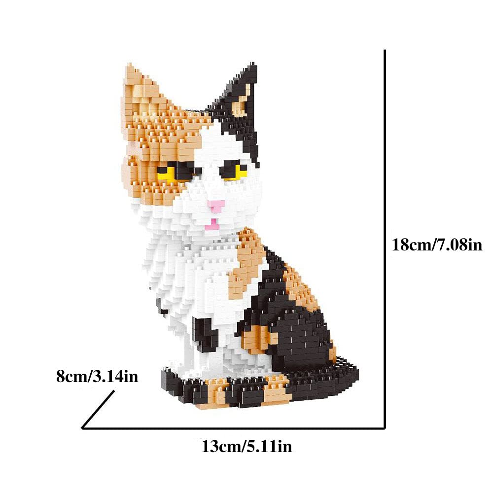 ISeeSee Mini Cat Building Blocks Pet Building Toy Bricks Micro Mini Blocks 3D Puzzle Building Blocks Set Toys Gifts for Kids or mature-themed (Cat Colorfull 1300PCS)
