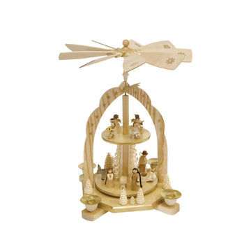 Alexander Taron 16213 Richard Glaesser Pyramid-Nativity Scene and Angels-11.75 H W x 9.25, Orange