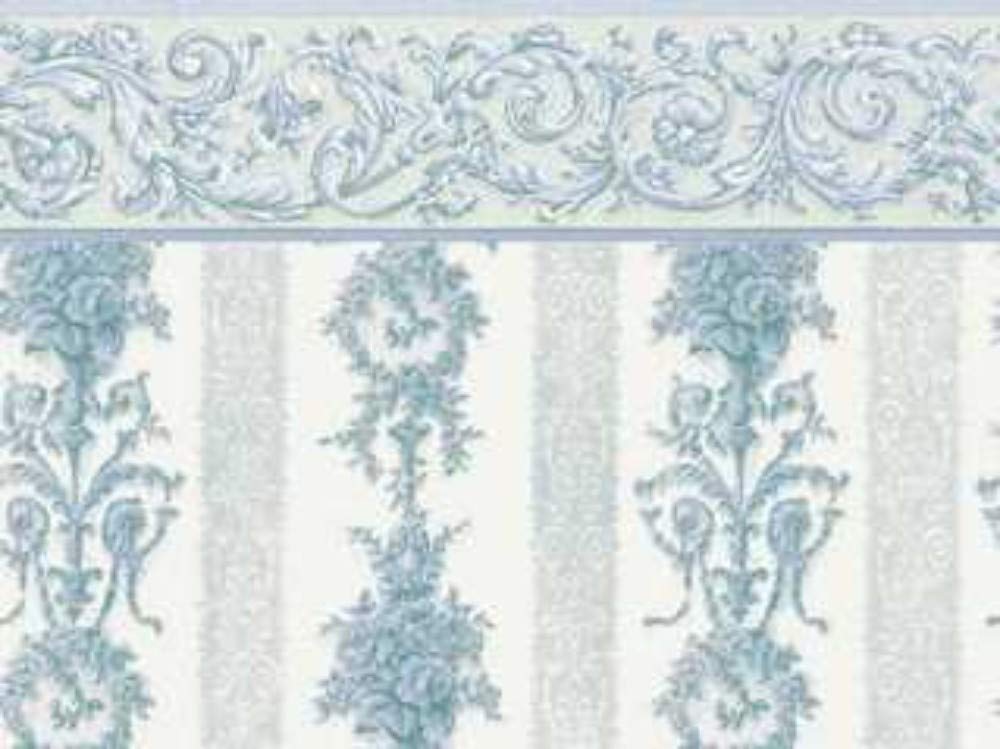 Dollhouse Miniature Wallpaper  Symphony Stripe  Blue  3 pc #MG213D2